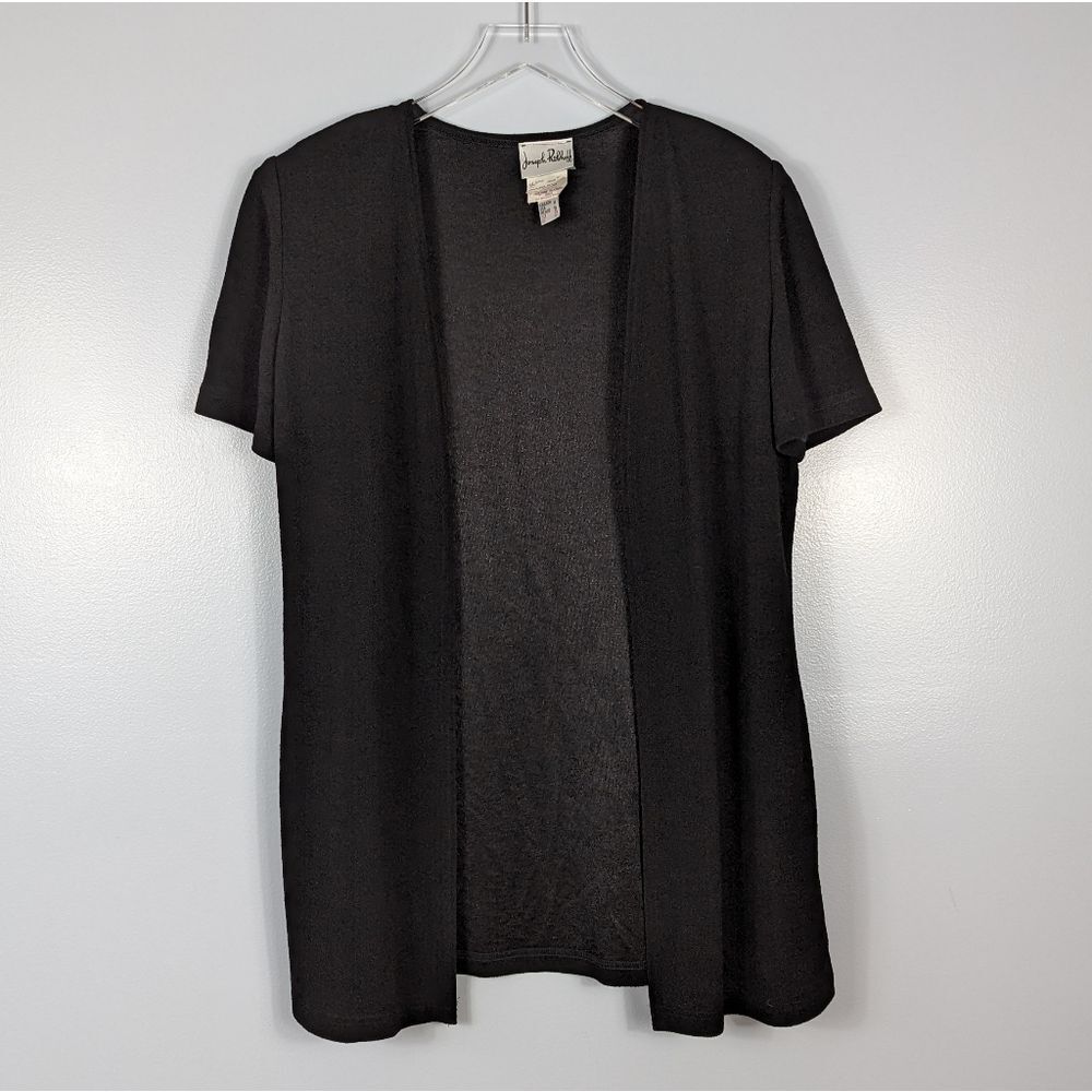 Joseph Ribkoff Crepe Short Sleeve Cardigan Jacket Women's 10 Black